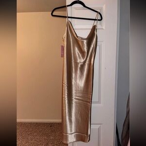 Bridsmaid Wedding Guest Dress Size L in Gold